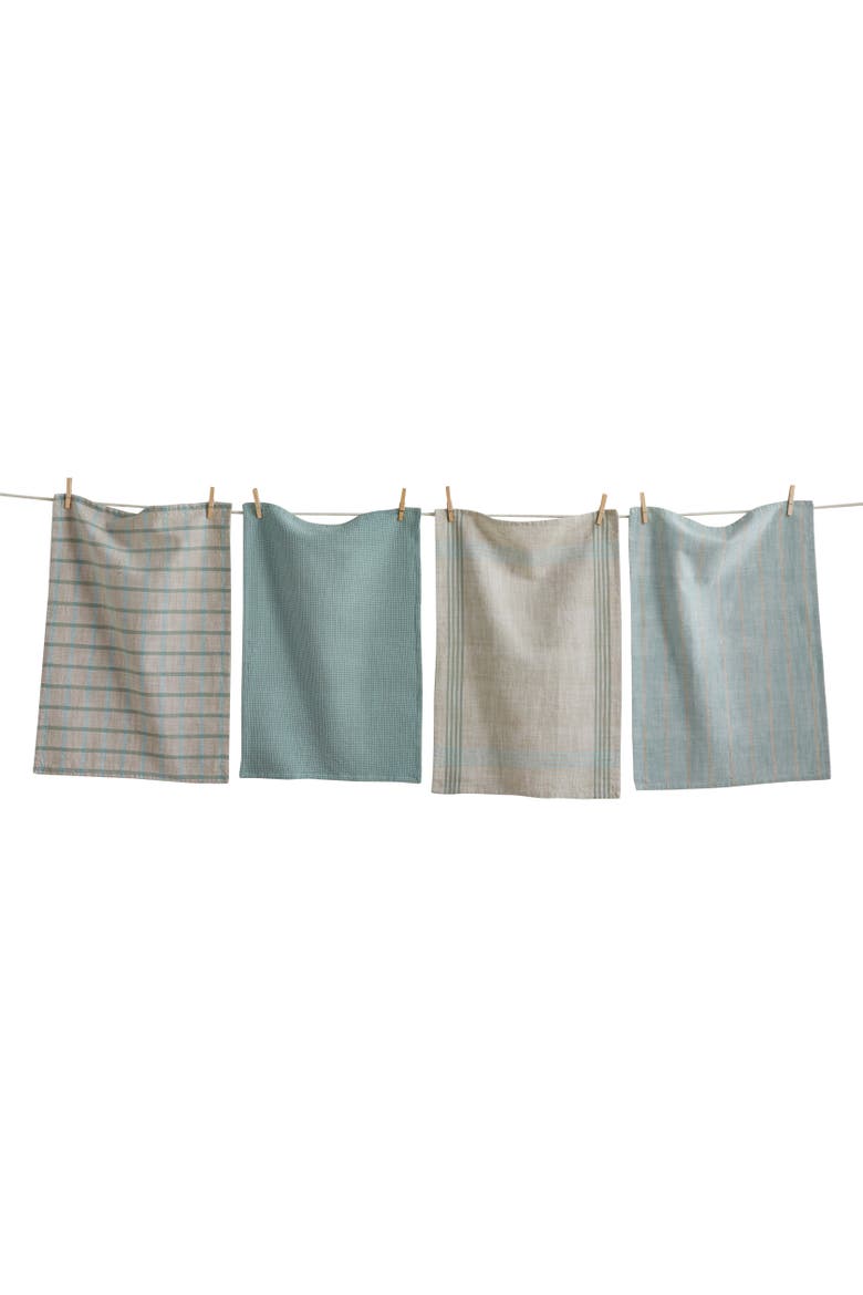 Canyon Woven Dishtowel Set/4 Light Blue Light Blue Cotton Everyday, Main, color, Blue