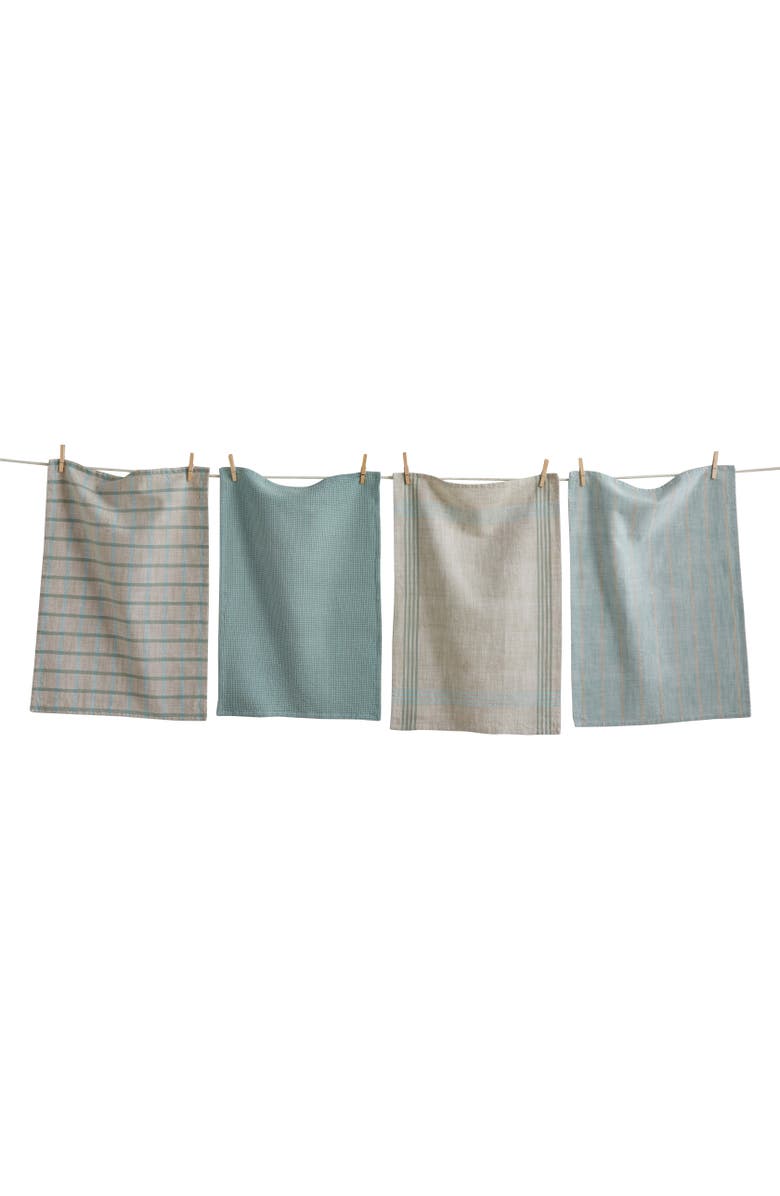 tag Canyon Woven Dishtowel Set/4 Light Blue Light Blue Cotton Everyday, Main, color, Blue