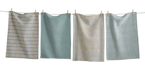 Canyon Woven Dishtowel Set/4 Light Blue Light Blue Cotton Everyday