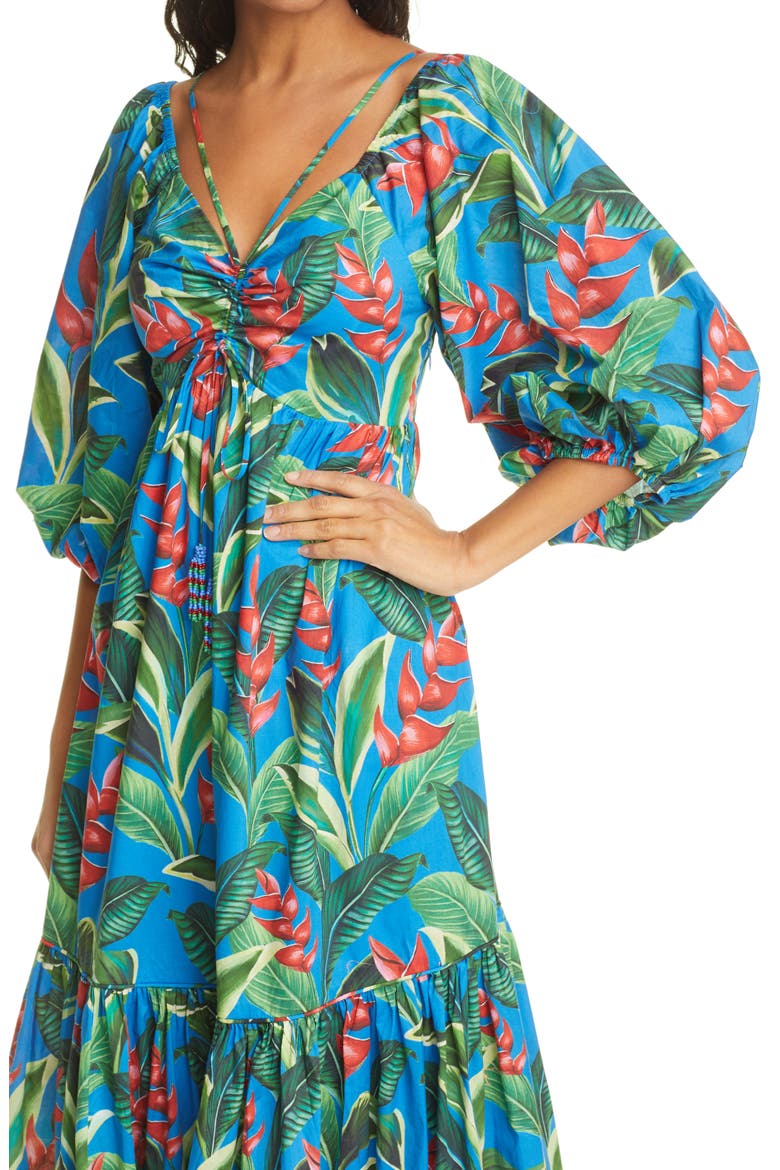 Dream Garden Floral Cotton Midi Dress, Alternate, color, MULTI