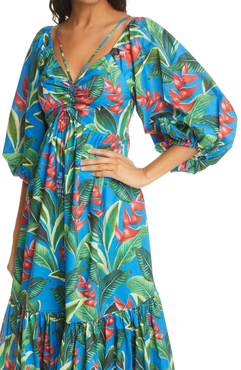 FARM Rio Dream Garden Floral Cotton Midi Dress, Alternate, color,