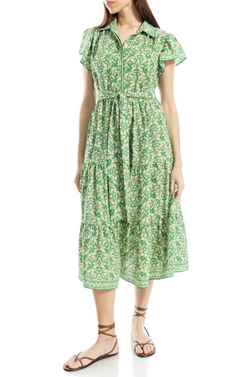 Floral Tie Front Shirtdress