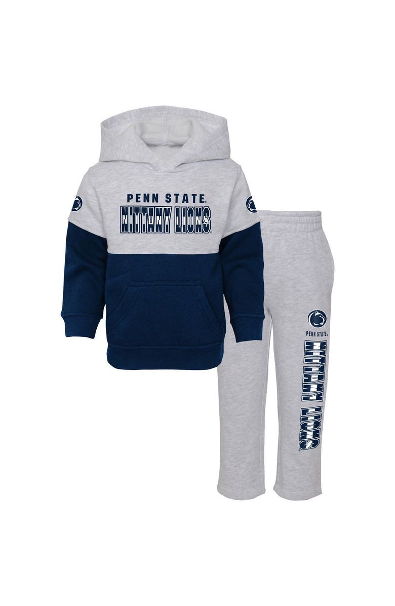 Outerstuff Infant Heather Gray/Navy Penn State Nittany Lions Playmaker Pullover Hoodie & Pants Set, Main, color, 