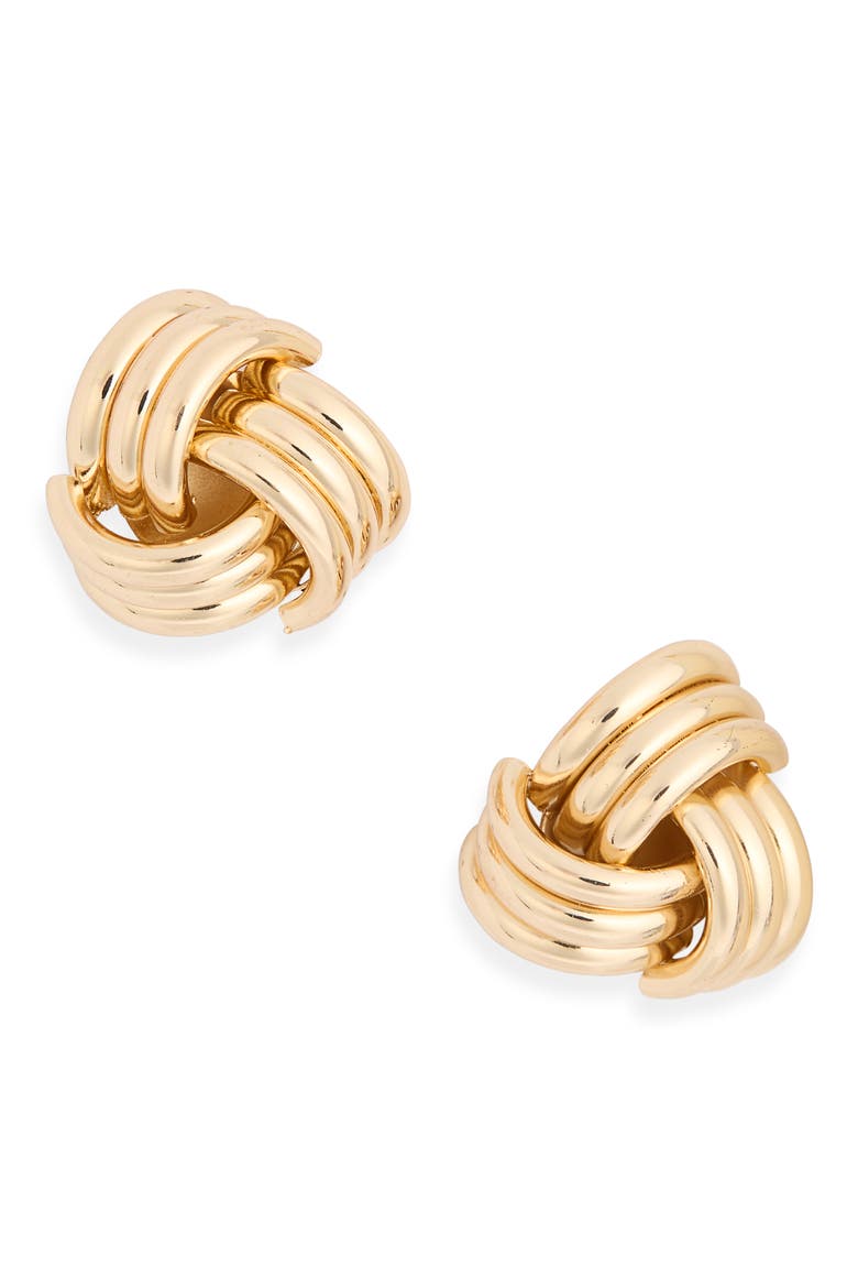 Knotted Stud Earrings, Main, color, GOLD
