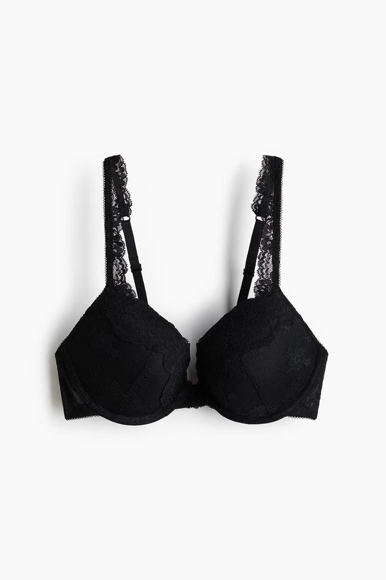 Lace Push-up Bra, Alternate, color, Black