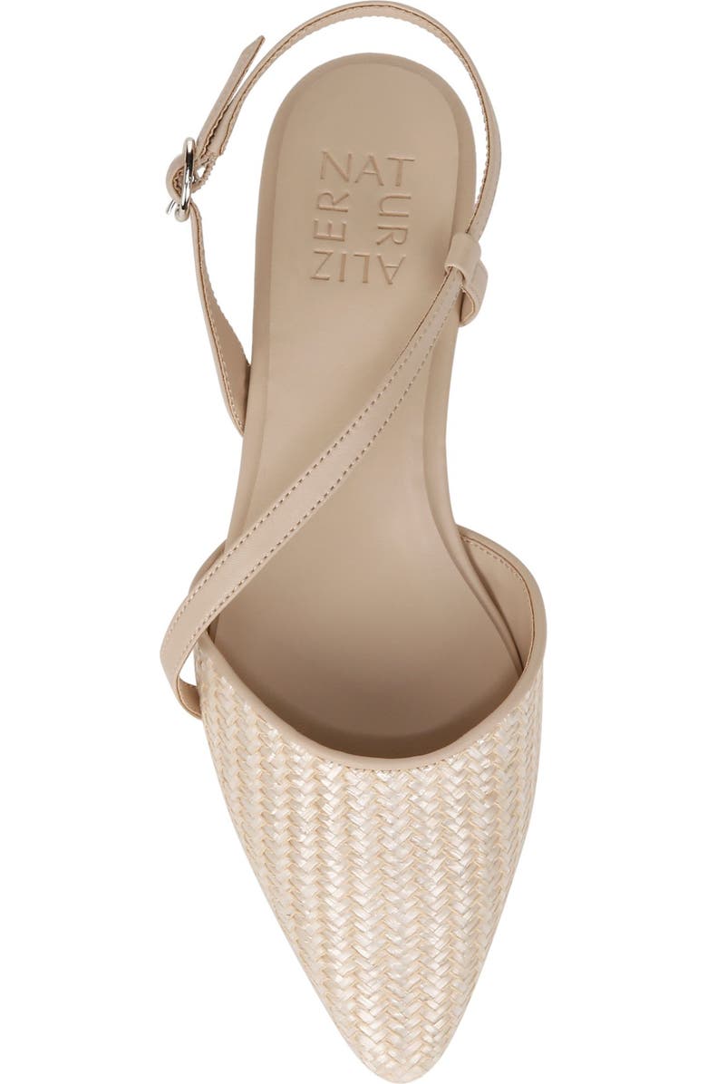 Naturalizer Hawaii Pointed Toe Slingback Flat, Alternate, color, Opal Natural / Tan Fabric