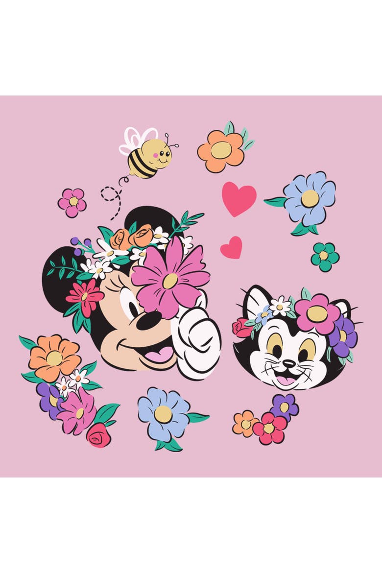 Men's Mickey & Friends Minnie And Figaro Spring Flower  Graphic T-Shirt, Alternate, color, Blossom