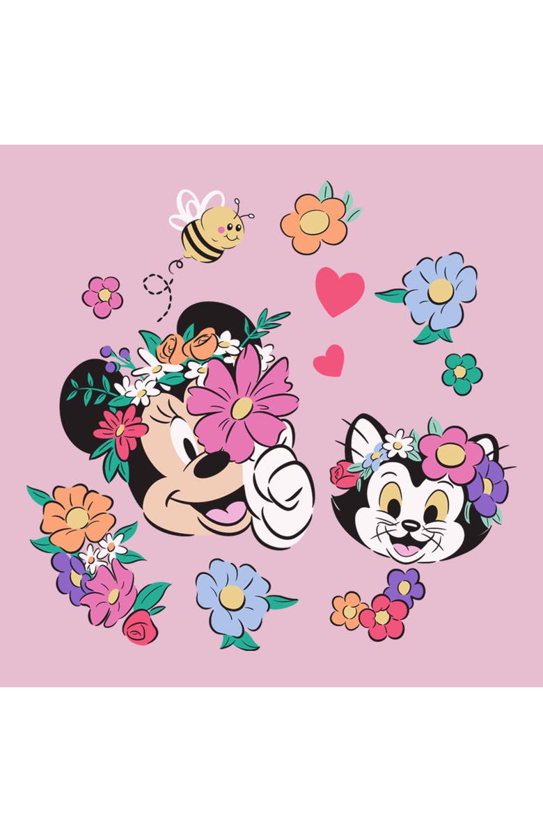 Mickey & Friends Men's Mickey & Friends Minnie And Figaro Spring Flower Graphic T-Shirt, Alternate, color, Blossom