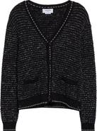 Thom Browne Eyelash Tweed Jacquard Knit Cardigan