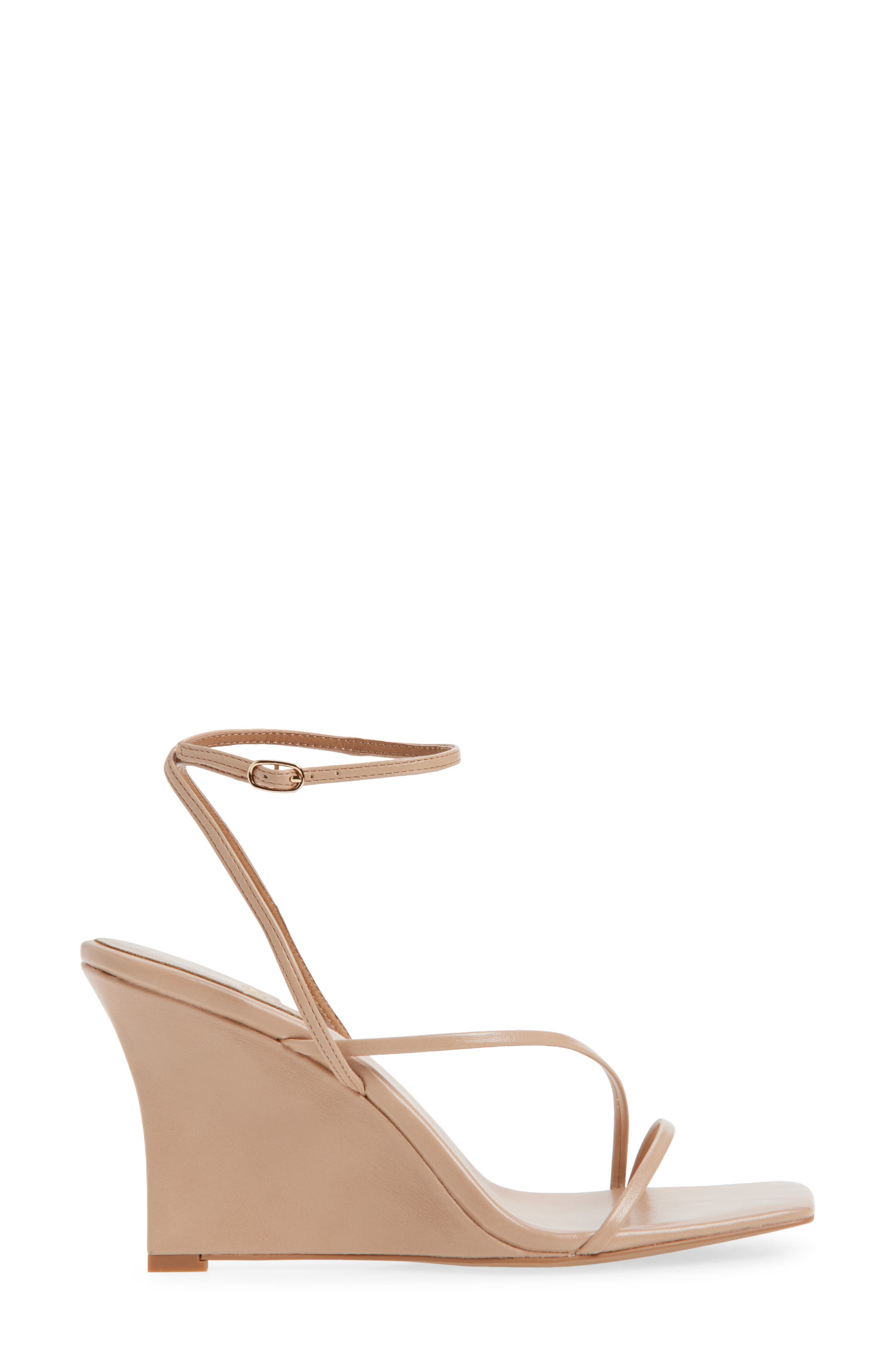 Highlight Ankle Strap Wedge Sandal, Alternate, color, NUDE