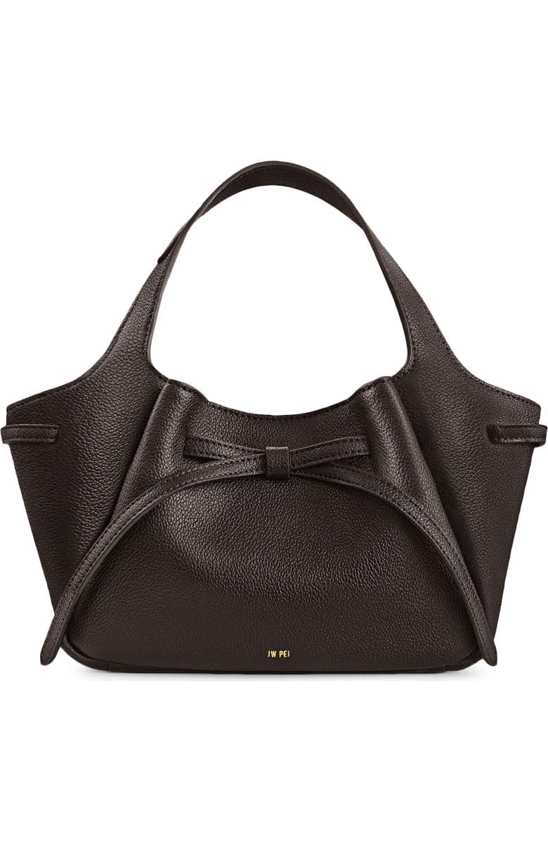 JW PEI Mabel Soft Bow Faux Leather Tote, Main, color, Dark Brown