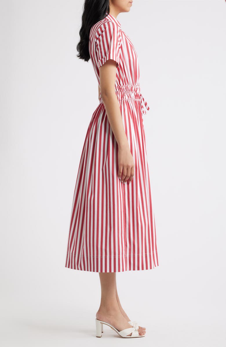 Julia Jordan Stripe Cotton Blend Shirtdress, Alternate, color, Red Multi