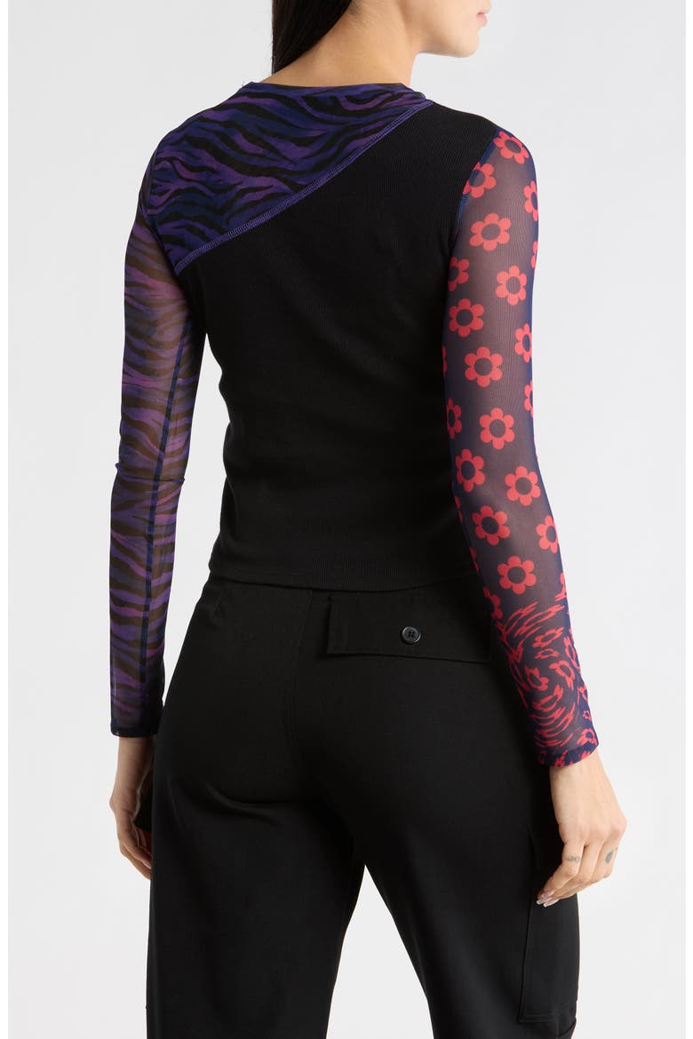 Long Sleeve Knit Graphic T-Shirt, Alternate, color, BLACK