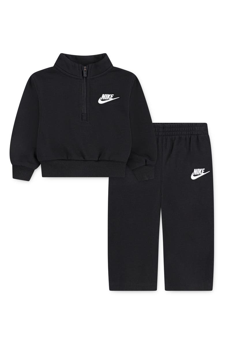 Nike Club Essentials Fleece Half Zip Pullover & Sweatpants Set, Main, color, Black