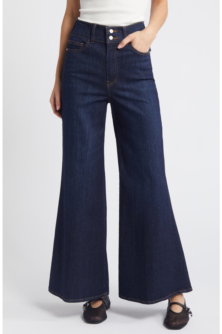 Le Palazzo High Waist Crop Wide Leg Jeans, Main, color, FAWCETT