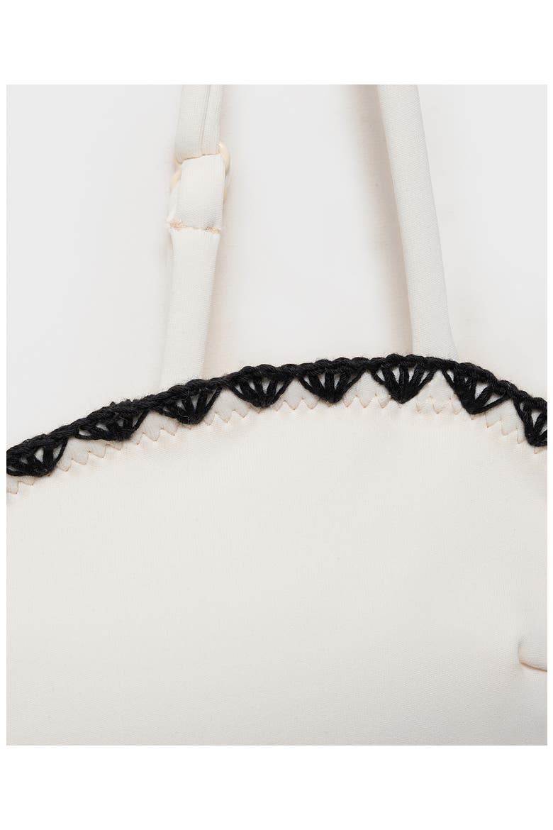 Contrast Embroidery Bikini Top, Alternate, color, WHITE