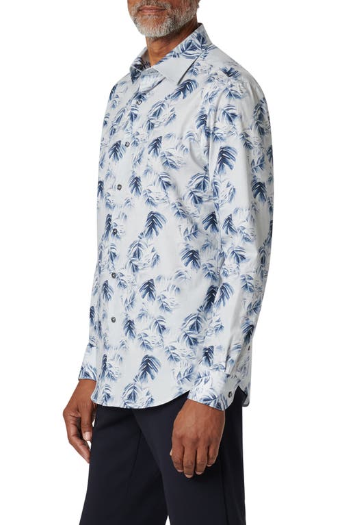 Bugatchi Julian Stretch Cotton Button-up Shirt In Dusty Blue