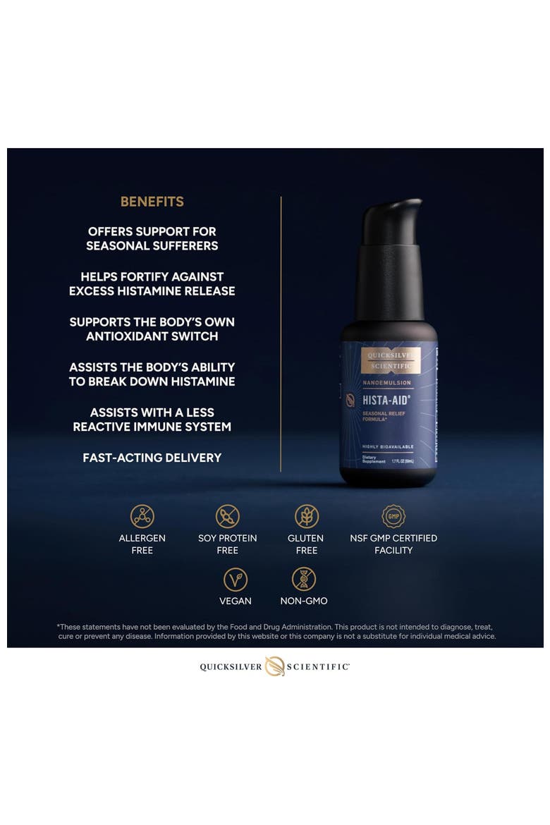 Nanoemulsified Hista-Aid Vitamin C Quercetin and Luteolin Liquid Supplement, Alternate, color, None
