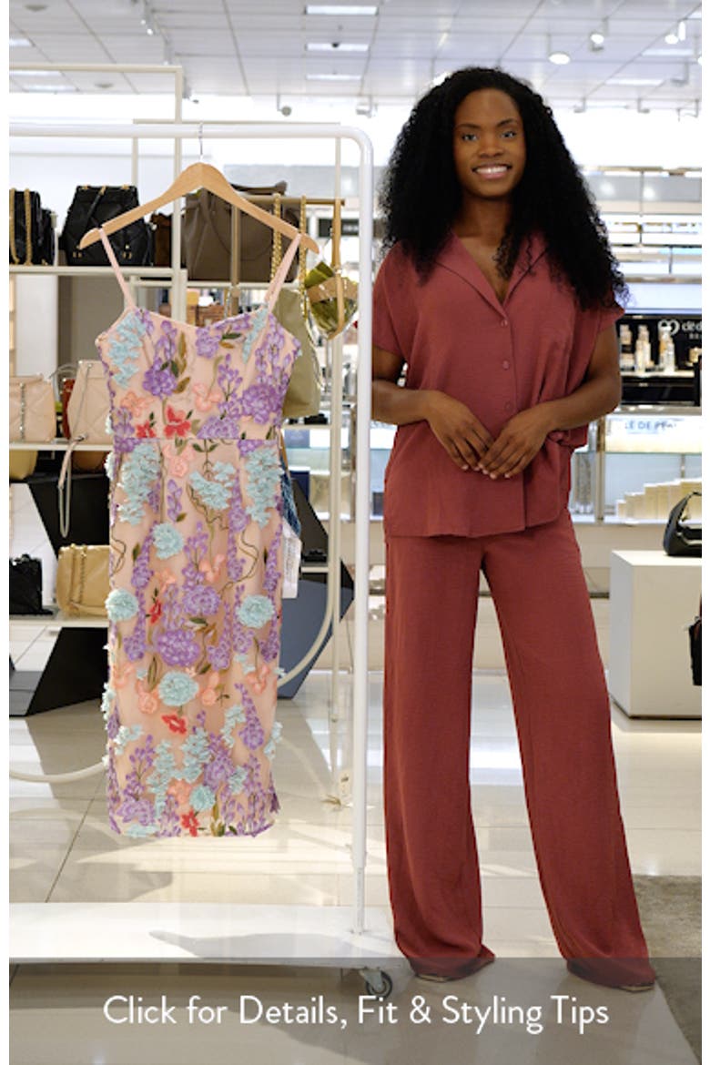 Blakely Floral Embroidered Body-Con Cocktail Midi Dress video