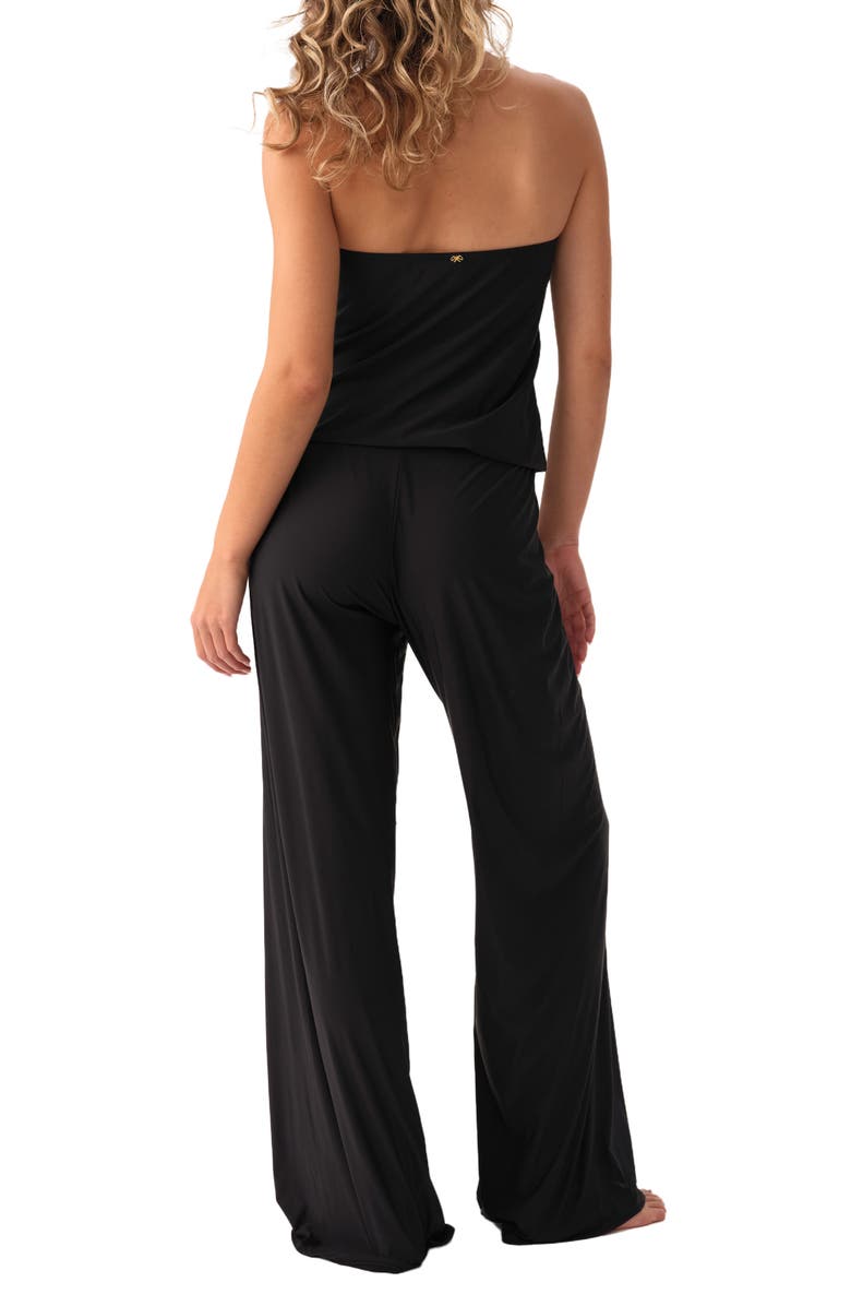PQ SWIM Lacey Strapless Wide Leg Cover-Up Jumpsuit, Alternate, color, Midnight