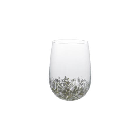12-Ounce Confetti Drinking Glass, Gold Finish & White