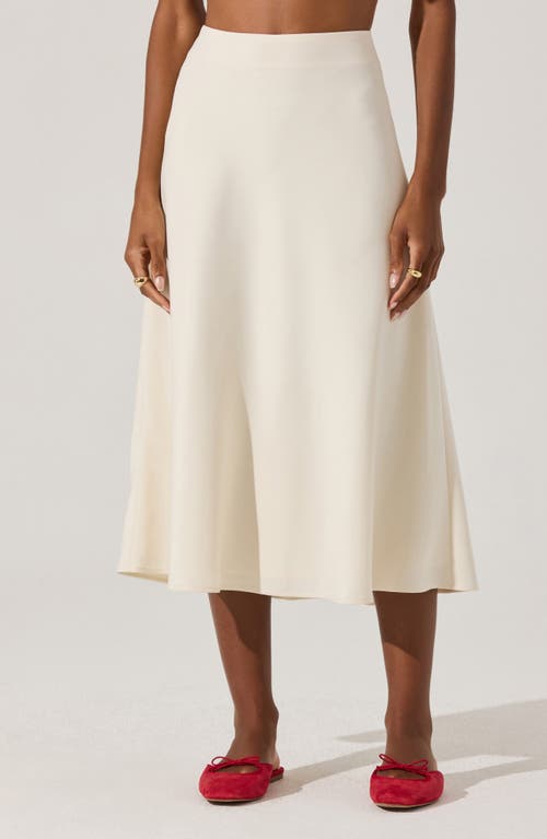 Astr The Label Flared Midi Skirt In Ecru