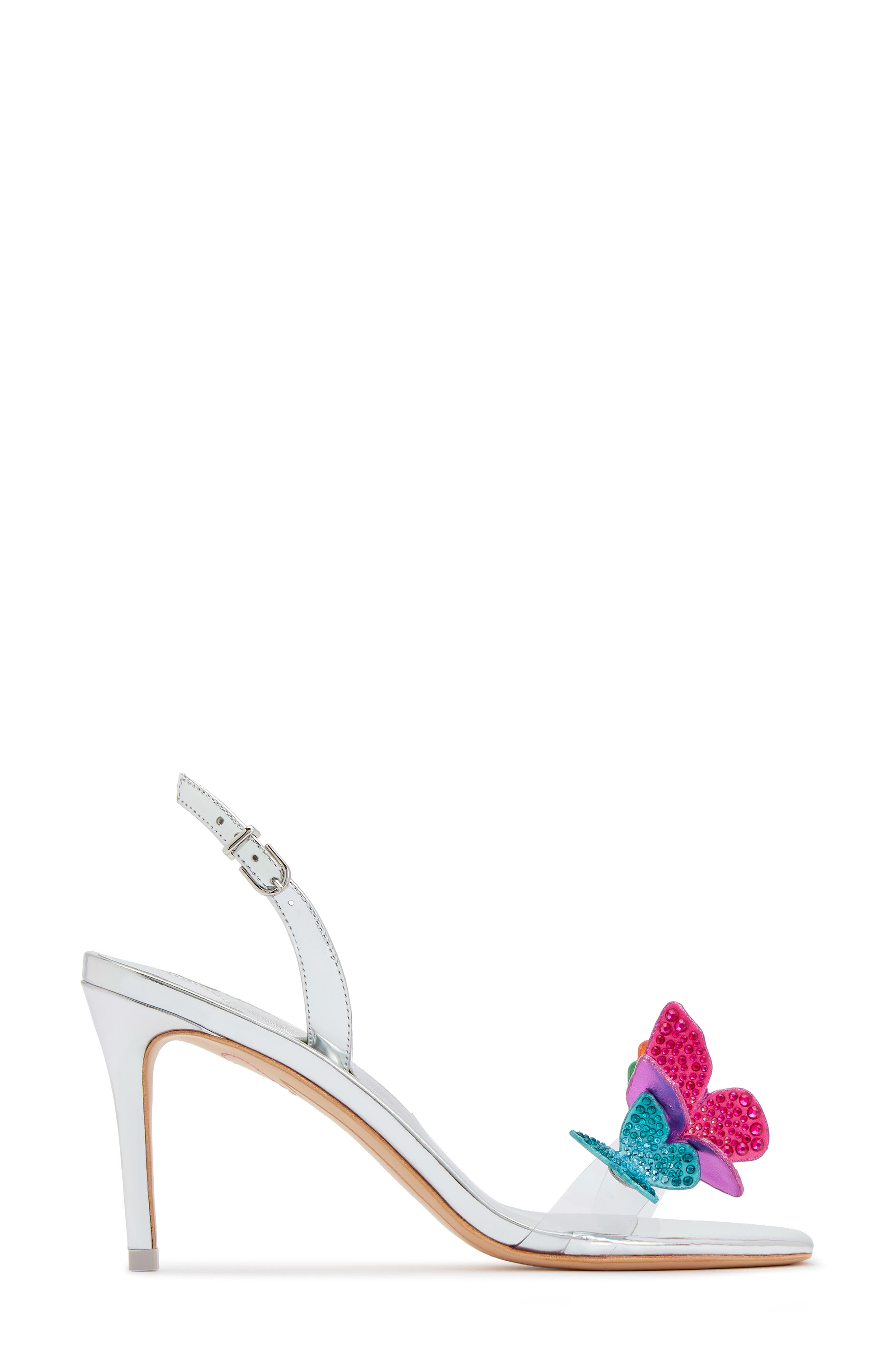 SOPHIA WEBSTER Vanessa Crystal Butterfly Slingback Stiletto Sandal, Alternate, color, 