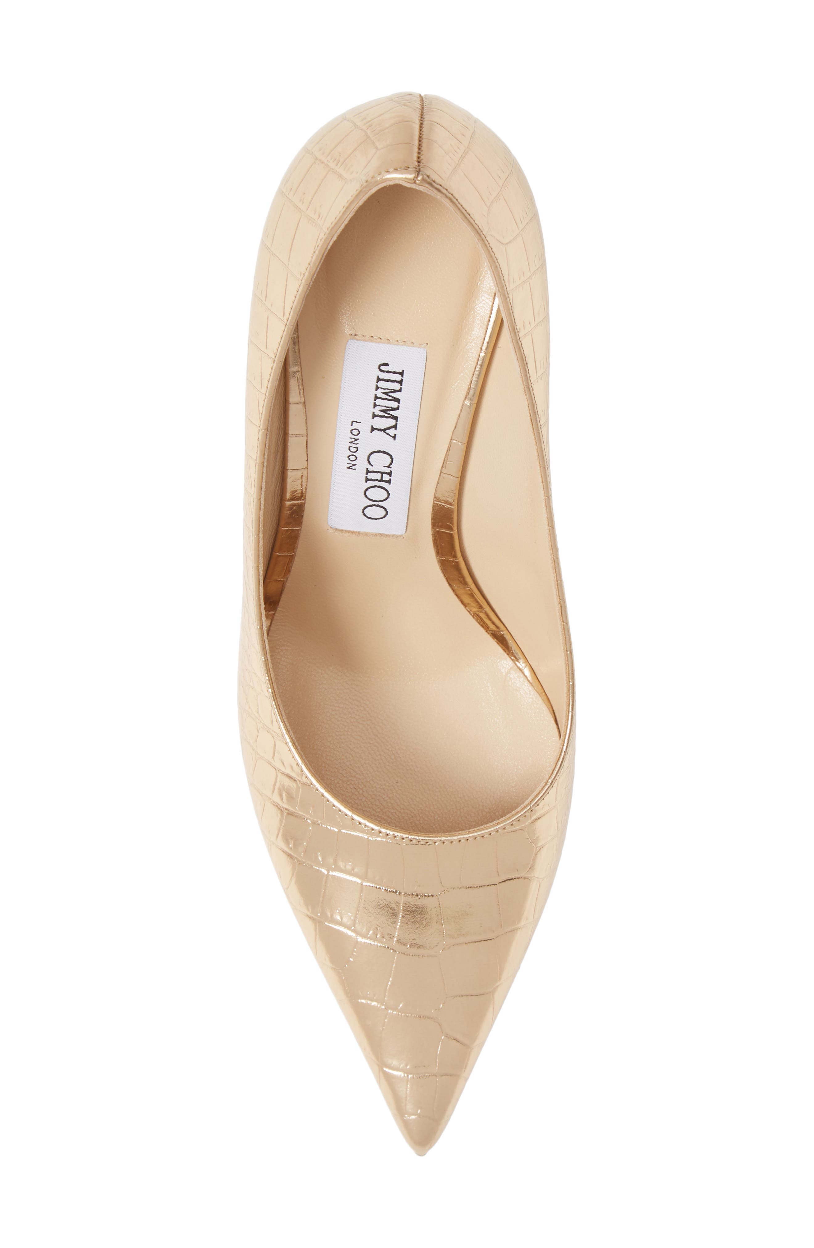 Jimmy Choo Love Metallic Croc Embossed Pointed Toe Pump, Alternate, color, 