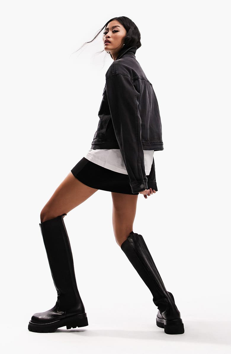 ASOS DESIGN Western Denim Trucker Jacket, Alternate, color,