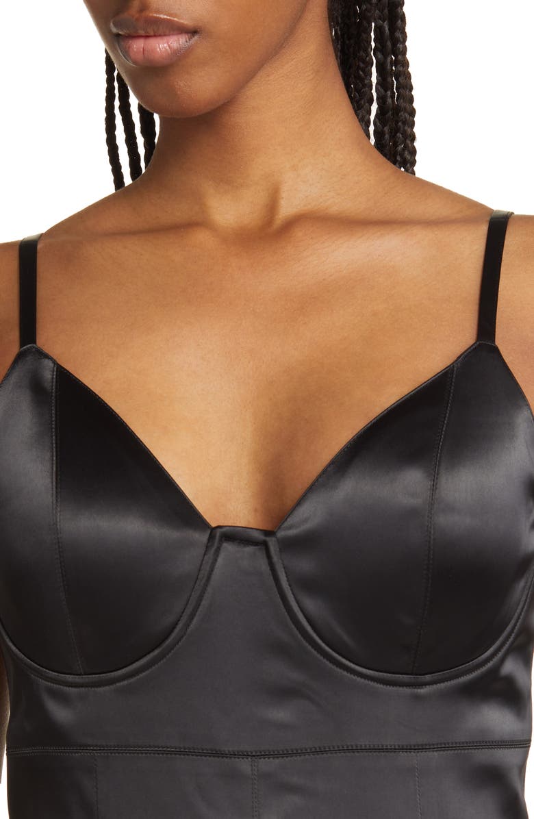bebe Satin Corset Dress, Alternate, color,