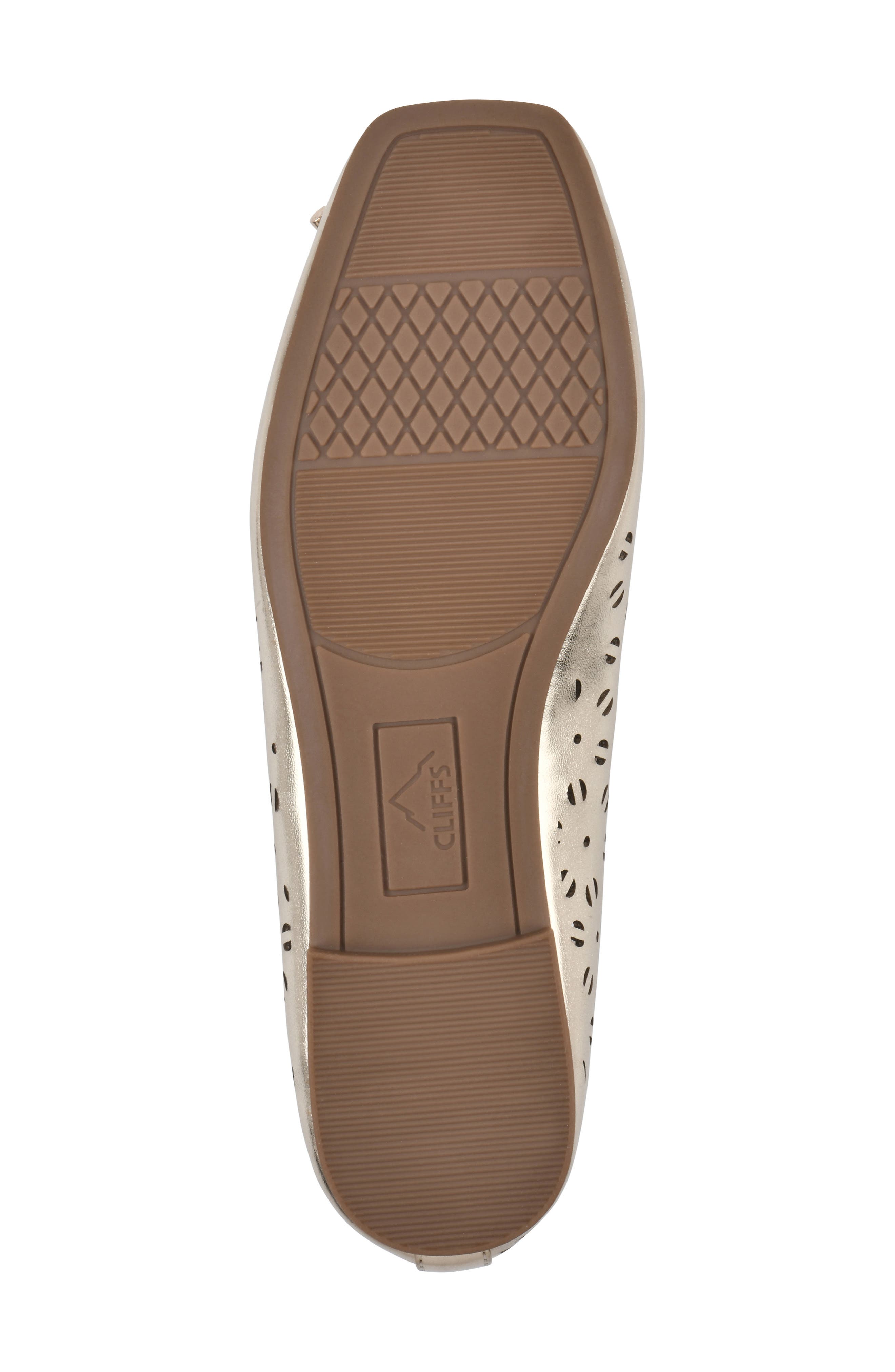 Bessa Square Toe Flat, Alternate, color, PLATINO/ METALLIC/ SMOOTH