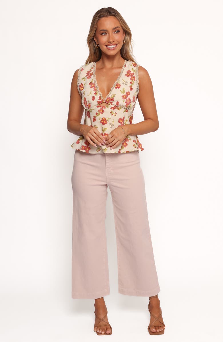 Petal & Pup Lorelai Floral Print Sleeveless Top, Alternate, color, Ivory Floral