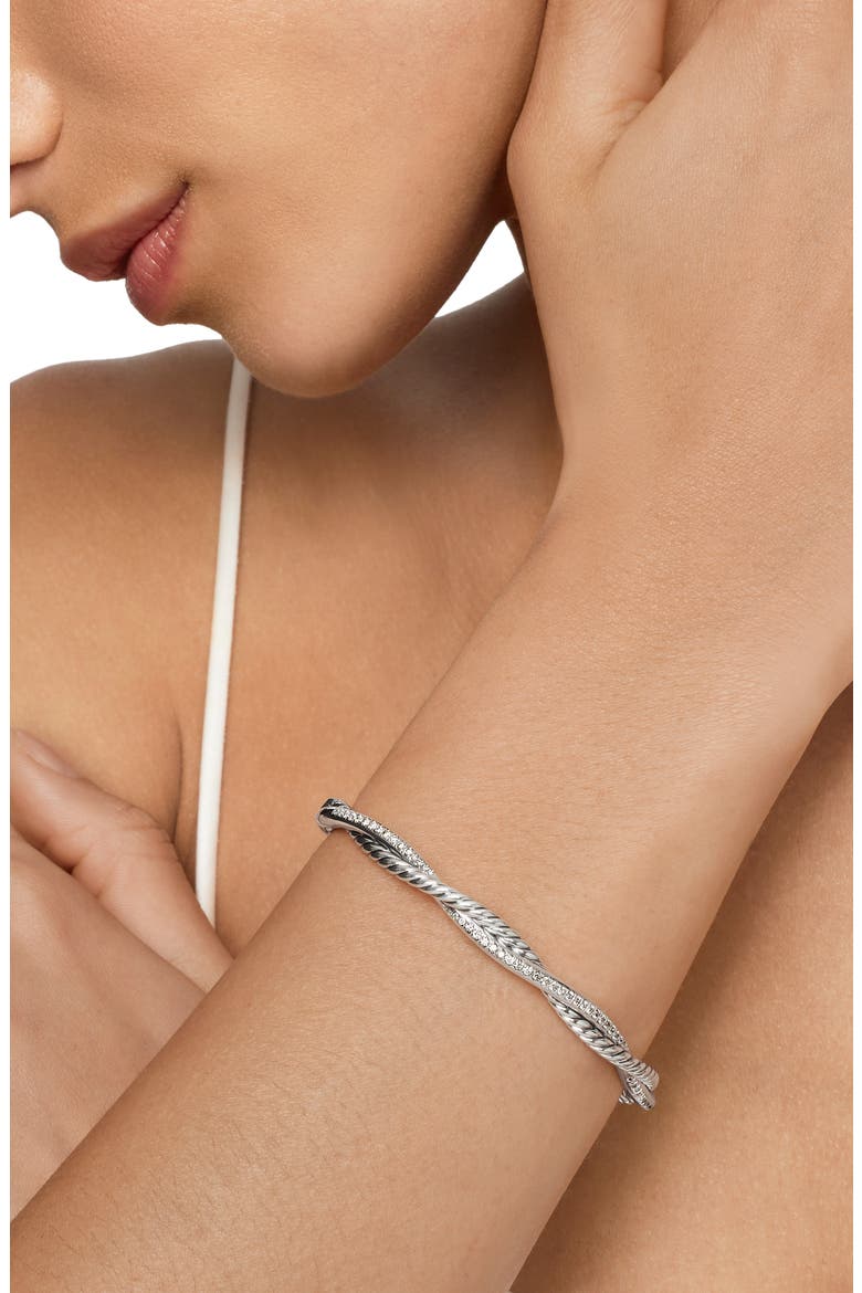 Petite Infinity Bracelet with Pavé Diamonds, Alternate, color, DIAMOND/ SILVER