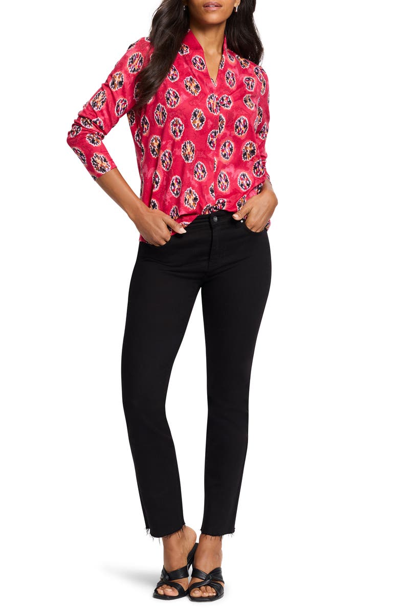 NIC+ZOE Starburst Long Sleeve Top, Alternate, color, Red Multi