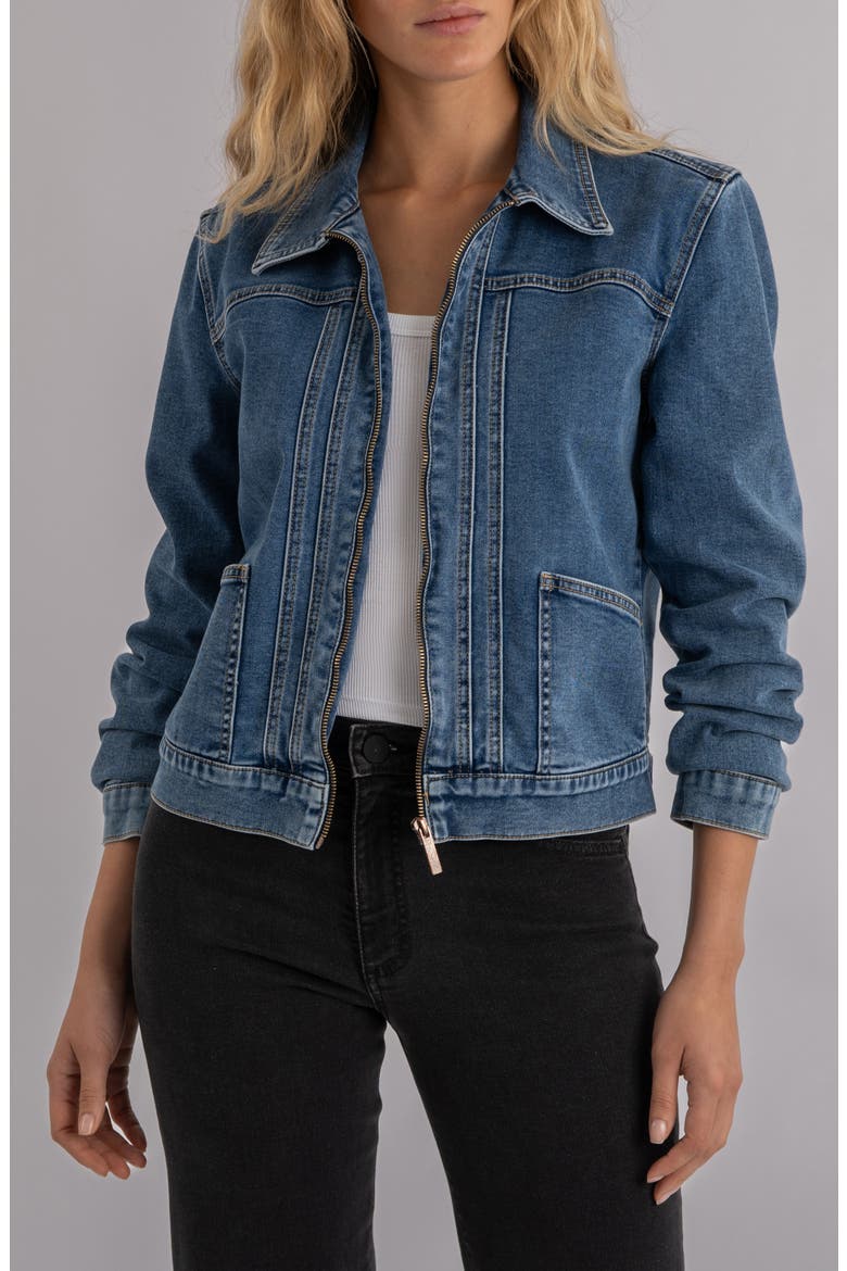 Genevieve Zip Denim Jacket (Women) | Nordstrom