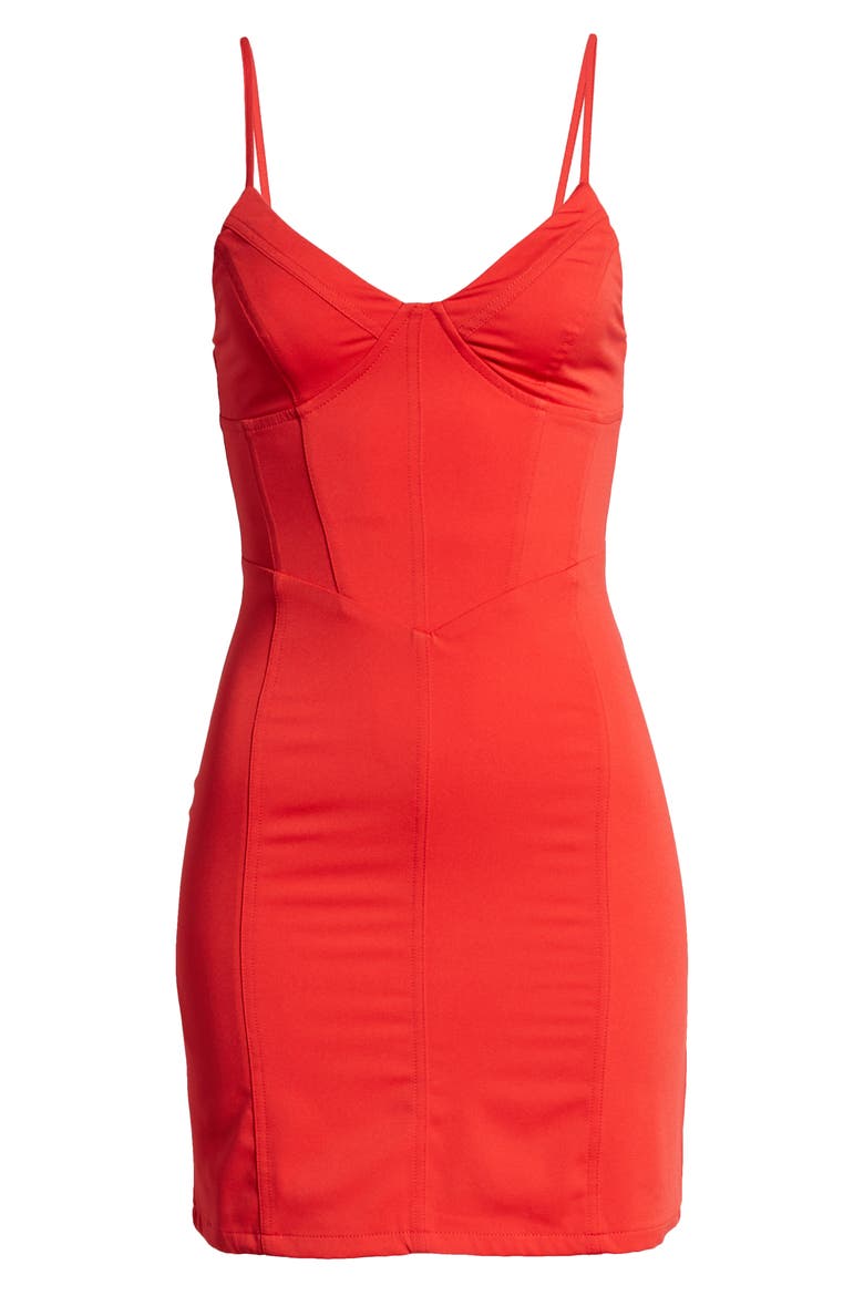 Lydia Body-Con Minidress, Alternate, color, RED