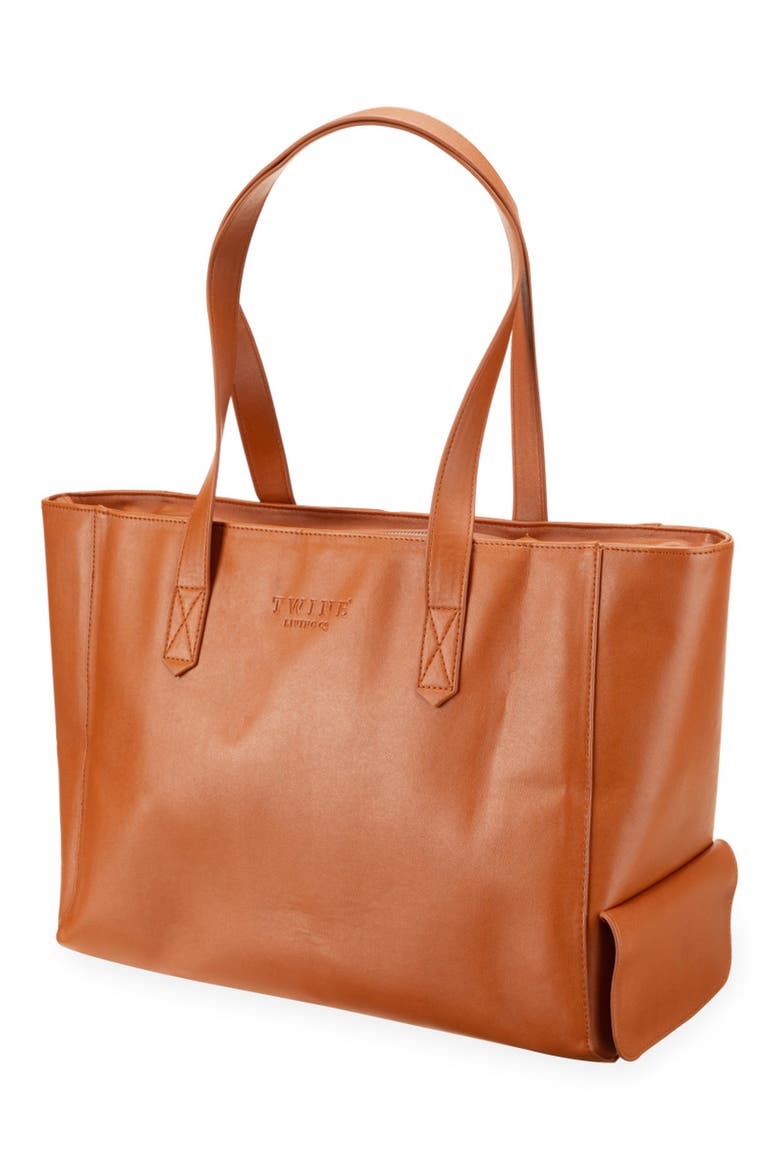 Insulated Wine Tote with Spout, Main, color, BROWN