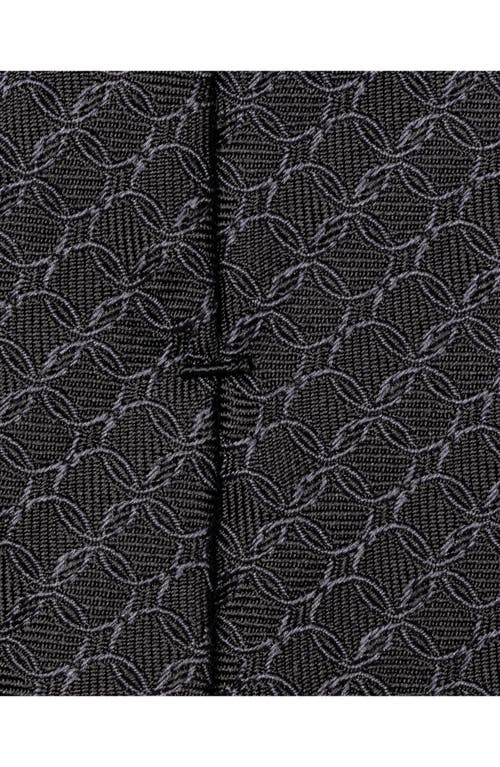 Eton Geometric Silk Tie In Black