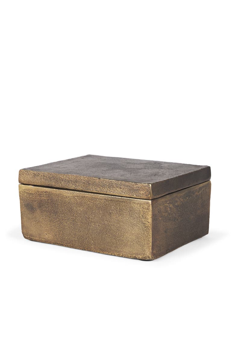 Porschia Metal Decorative Box, Main, color, Gold