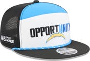 New Era Men's New Era White/Black Los Angeles Chargers 2025 Inspire Change Split Panel 9FIFTY Snapback Hat