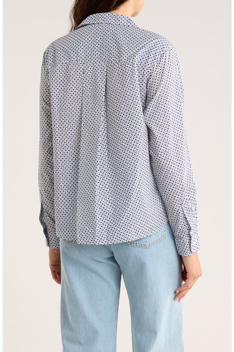 Untuckable Cotton Button-Up Shirt, Alternate, color, NAVY AIRPLANES