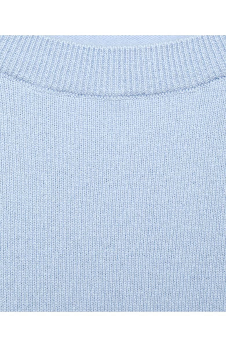 MANGO Selection Short Sleeve Wool & Cashmere Sweater, Alternate, color, Sky Blue