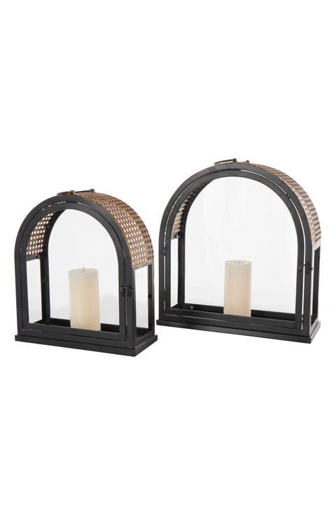 Set of 2 Lantern Candleholders