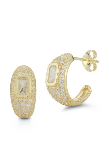 Glaze Jewelry Pavé Cubic Zirconia Hoop Earrings In Gold