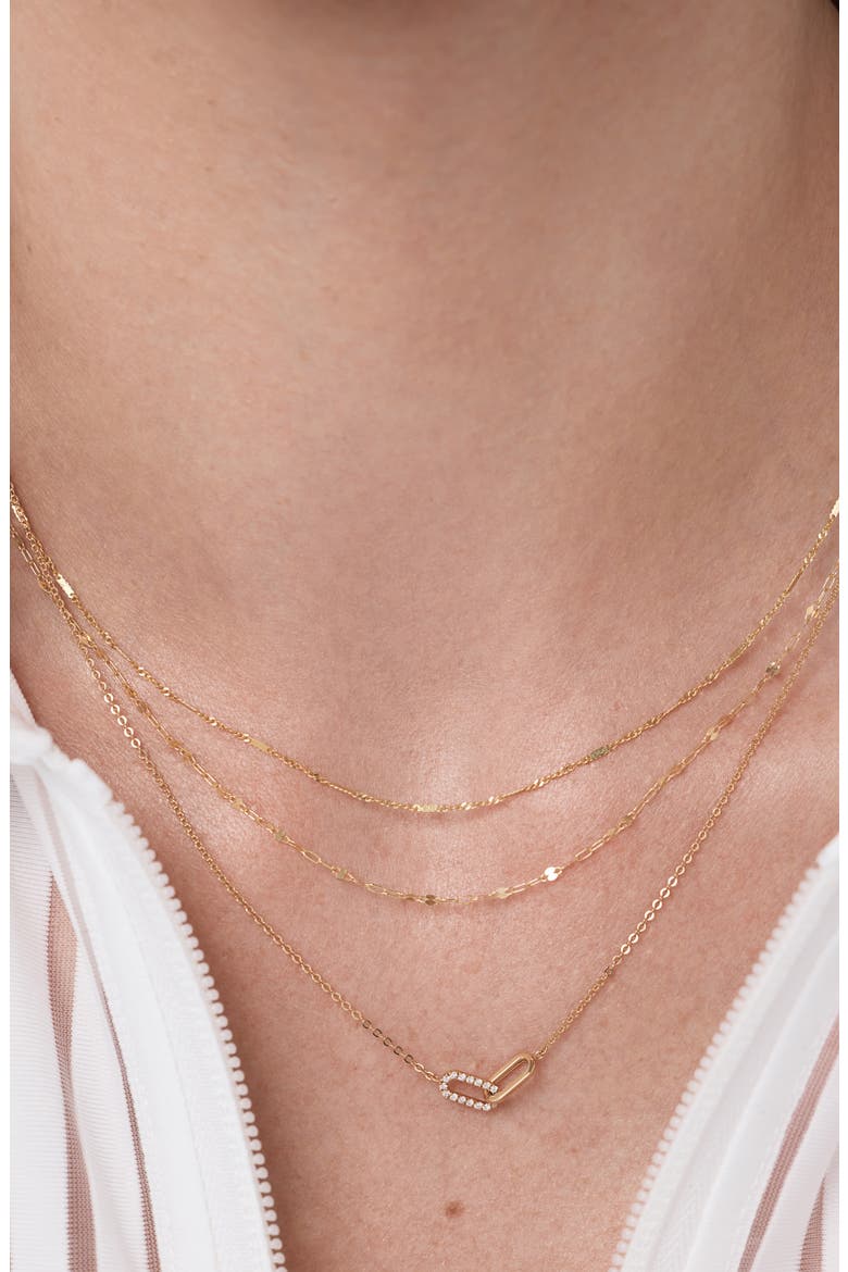 Solid Yellow Gold - Sparkle Link Chain Necklace, Alternate, color, Gold
