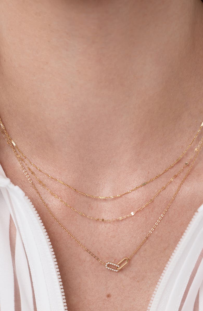 Ana Luisa Solid Yellow Gold - Sparkle Link Chain Necklace, Alternate, color, Gold