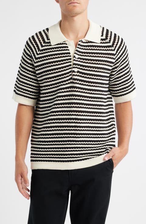 Brett 6686 Stripe Organic Cotton Polo Sweater