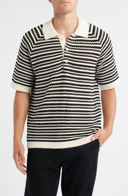 NN07 Brett 6686 Stripe Organic Cotton Polo Sweater