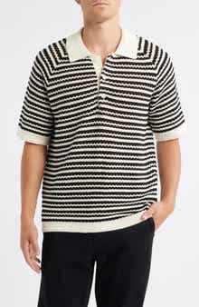 NN07 Brett 6686 Stripe Organic Cotton Polo Sweater