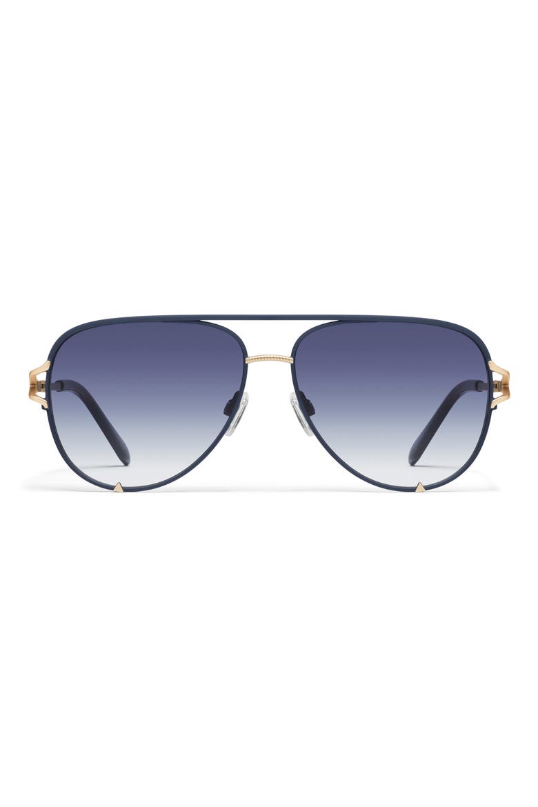 High Key Twist 60mm Gradient Aviator Sunglasses, Main, color, MATTE NAVY/ NAVY